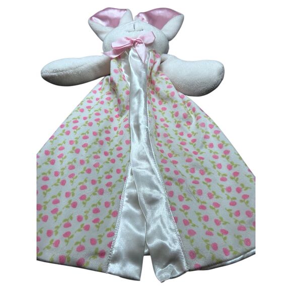 Stephan Baby Bunny Lovey Security Blanket Pink White Green Strawberry Gingham Ra - Picture 8 of 13